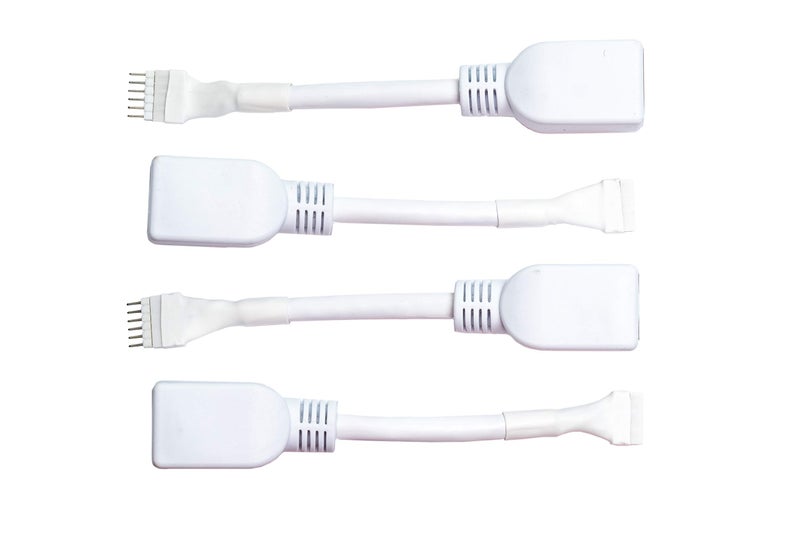 Litcessory RJ45 to 6-Pin Ethernet Cable Adapter for Philips Hue/WiZ Lightstrip (4 Pack - Two Pairs, White - Standard 6-PIN V3 / WiZ Lightstrip) - Image 5